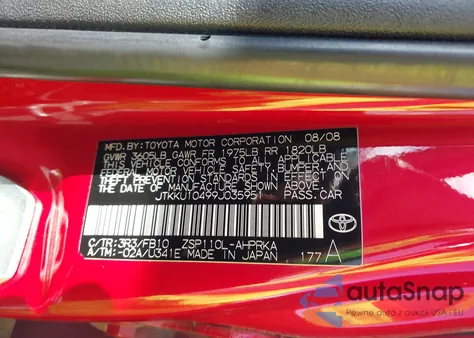 2009 Scion Xd из США, поврежденный, VIN JTKKU10499J035951